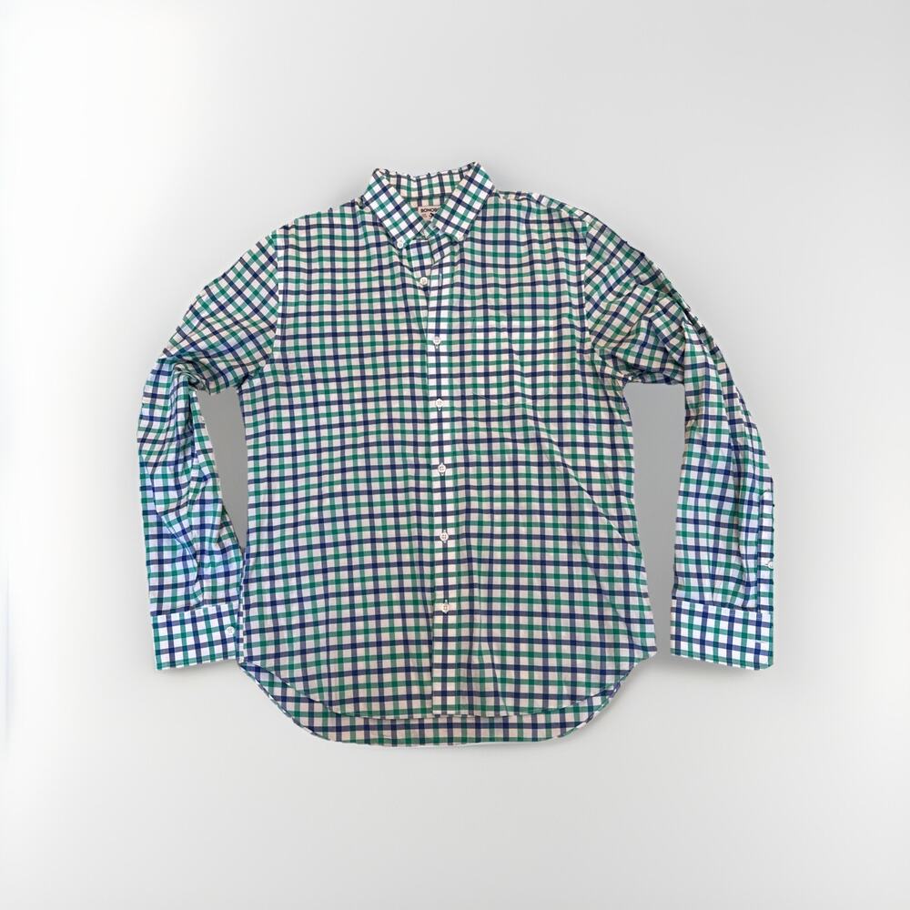 Bonobos Size M button up shirt Cotton Preppy Check Gingham Plaid Standard Fit